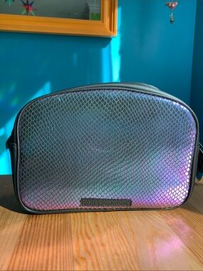 NWT BBW Holographic Iridescent Cosmetic Pouch Maleficent & Sanitizer Holder